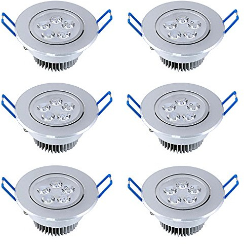 MODOAO 5W LED Downlight, 5500K Daylight Cool White,Not Dimmable,Retrofit LED Recessed Lighting Fixture, LED Ceiling Light, 6-Pack