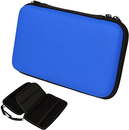 TECHGEAR Coque Nintendo 2DS XL, Étui Solide Housse de Protection/Pochette De Transport Compatible pour Nintendo 2DS XL + Jeux + Accessoires [Bleu]