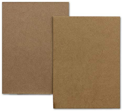 50x Kraftpapier-Einzel-Karten Din A7 10,5x7,3 cm 410 g/m² braun Einladungs-Karten zum Selbstgestalten & Basteln ideale Geschenkanhänger Bastelkarte
