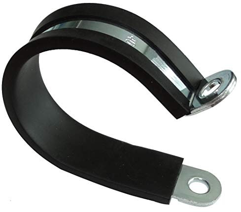 AERZETIX: Set di 5 fascette in acciaio rivestite con gomma per i tubi cavo filo fissaggio a vite (Ø40mm)