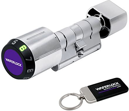 WAFERLOCK C760 Smart Euro Cylinder Lock – Keyless Access with App, Bluetooth, RFID & PIN | IP68 Waterproof, Fire-Resistant, Anti-Drill | EN15684 Certified | 30/30-45 mm (60-75mm) | Nickel Finish