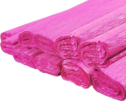 Netuno 10 rullar kreppapper ljusrosa 200x50cm pysselpapper för kreativa hobby färgböcker skola förpackning DIY-projekt festdekorationer