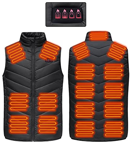Fafeicy Chaleco Calefactable Ligero para Hombre, Chaleco Calefactor Eléctrico Recargable Inteligente, Chaleco Calefactor Eléctrico Unisex a Prueba de Agua (4XL)