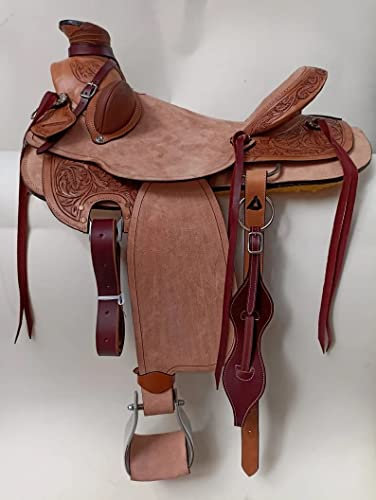 WILDRACE Rough Out Westernleder A Fork Wade Tree Roping Ranch Pferde Sattel/Rough Out Western Leather A Fork Wade Tree Roping Ranch Horse Saddle (14)