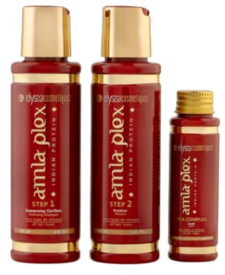 Amla Plex - Mini kit lisciante indiano – 2 x 100 ml + confezione da 30 ml | lisciante professionale anti-frisottis, lucentezza intensa, senza formalina, cura lisciante e fortificante per capelli