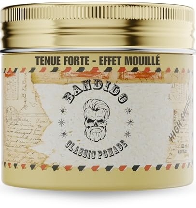 Bandido Classic Pomade 125 ml – Cera Capelli Uomo Tenuta Forte – Cera Coiffante Brillantezza Intensa – Cera Capelli a Base d’Acqua – Gel Capelli Ideale per Tutti i Tipi di Capelli