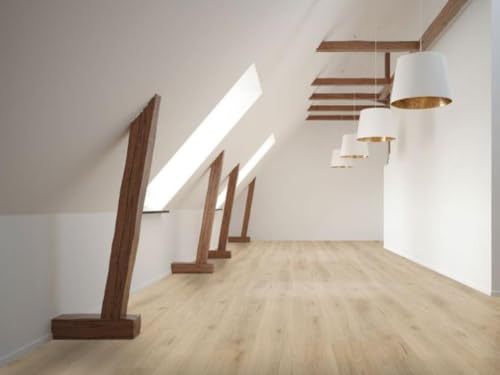 Vinylboden mit Klick-System in Eiche-Optik >> 2516 Tajo Eiche<<, (Lang- und Breitdiele 1522 x 225 x 5,5 mm), inkl. Kork Trittschall, I Sie kaufen 1m² I CHECK comfort (2519 Frontera Eiche)