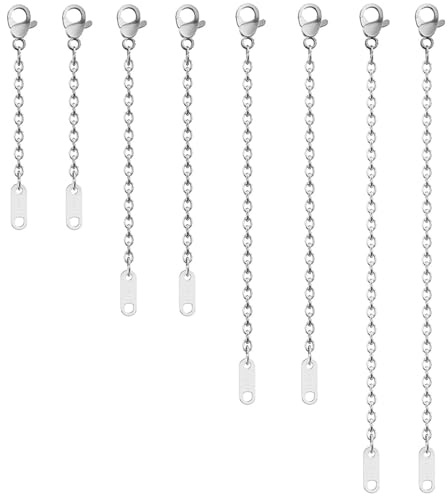 NJCXOLA 8 Or Chaîne D'extension,Chaînes rallonges de bijoux fermoir,pour bracelet collier De Chaîne Rallonge Bracelet Pour Fabrication DIY Bijoux,5.5cm,7.5cm,10.5cm,13cm