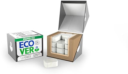 Ecover Power Dishwasher Tablets, All-In-One Dishwasher Salt & Rinse Aid, Power Cleaning, Mandarin and Lemongrass Scent, Pack of 1, 24 Tablets