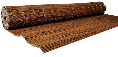 WillowNest Weidenmatte - Sichtschutz Balkon, Gartenzaun Sichtschutz, Balkonverkleidung, Wetterfest, Natürlicher Zaun, Terrasse Sichtschutz - 130x300 cm