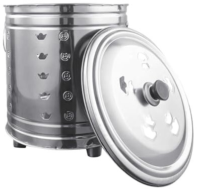 Foyer d'extérieur – Seau à brûler – Poubelle résistante intempéries – Design résistant à la chaleur et étincelles – Inodore avec couvercle – Idéal pour l'élimination des déchets dans le jardin