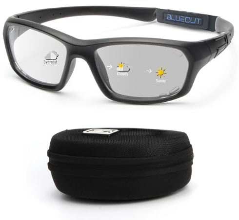 BLUE CUT Sports Protection Goggles, Photochromic Lenses Safety Glasses for Basketball, Pickleball Indoor Outdoor Sports