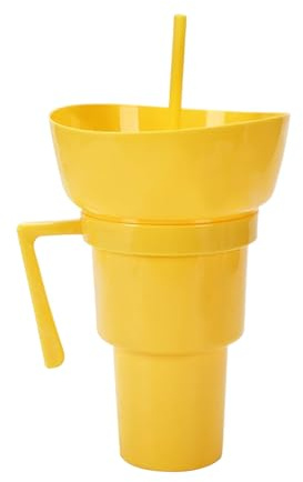 Générique Combo Gobelet Snack et Boisson, Bol et Gobelet Combo, Contenants Réutilisables Anti-Fuites pour Desserts Voyage Repas Bébé Trajets Voiture Maison