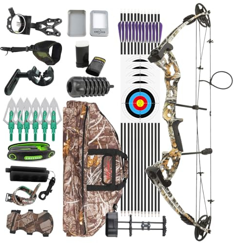 Kit arco compound per destrimani 30-55 libbre - Pronto all'uso con accessori completi per adulti/principianti | Caccia e attività all'aperto