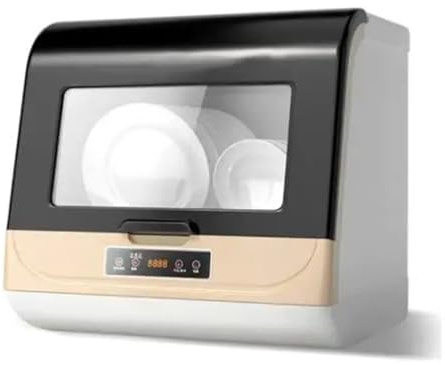 Portable Dishwasher, Automatic Dishwasher Smart Household Dishes Washer Disinfection Sterilization Machine,for Dorm RV&Apartment(Gold)