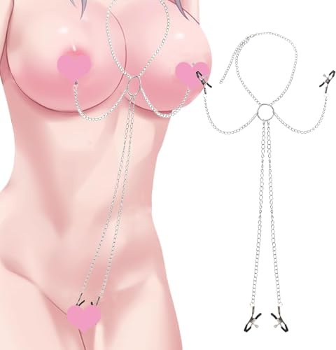 YangShion Pinzas Pezones Sexuales con Collar - Pinzas para Pezones Mujer Ajustables y Labios, Juguetes Sensuales Pareja, Kit Juguetes Sexo Mujer Sextoy Femme