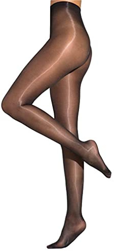 Cecilia de Rafael Femmes Eterno Super Lucido 10 Collants Brillants en Dore avec Finition Lisse - Nylon & Spandex - Petite