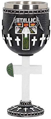 Nemesis Now B4682N9 Metallica-Master of Marionetas Cáliz 18cm, Resina con Inserto de Acero Inoxidable, Negro, Talla única