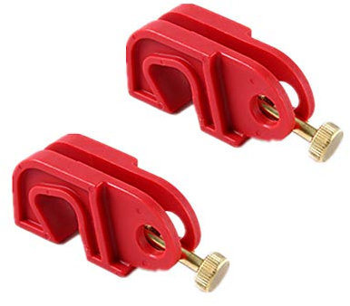 POFET 2pcs Universal Circuit Breaker Lockout Red with Twisted Screw, Prevent Accidental Switch on, Works with All Lockout Padlocks and hasps