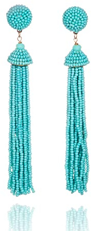 Zavana Boucles d'Oreilles Pompons et Tassel Colorés, Bijoux Fantaisie Bohème Fait Main pour Femme