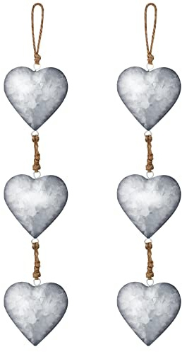 Moxweyeni 2 Pack Metal Heart Wall Decor Valentines Heart Decorations Galvanized Vintage Hearts Hanging Sign Rustic Country Love Wall Art for Couples Anniversary Gift Indoor Outdoor Home