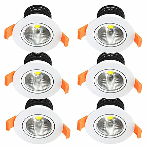 FunBegin Foco Led Techo Empotrado Downlight Regulable Empotrables Redondo Buey Ojos Foquitos Luz para Baño Cocina 7W Spot light Driver incluido 230V Blanco Frío 6000K 6Pack