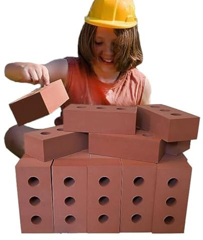 Bluecaps 30-Piece Foam Builder's Brick Set Age 2+ For Kids - Build Imagination, Skills & Strength Through Indoor/Outdoor Play
