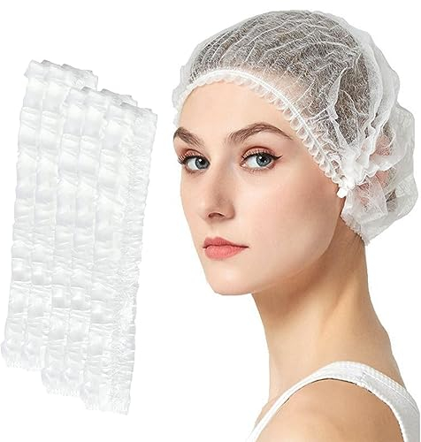 JSKWIKE 30 Pcs Haarnetz, OP Haube aus Einwegstoff Einweg Haarnetze für die Küche oder Zahnarzt, Hygienezubehör für die Medizin, OP Kopfhauben 52cm, Haarnetz Einweg für Männer/Frauen, Hair Cover