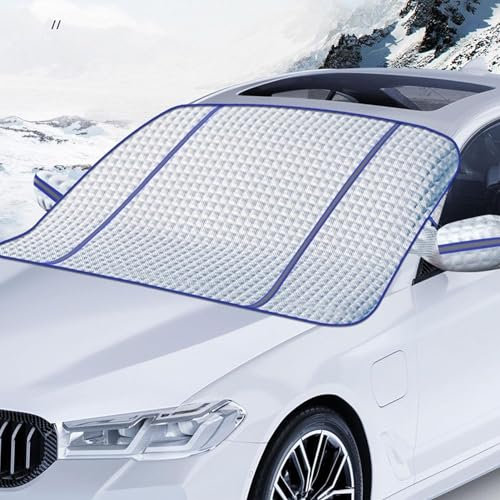 XHDA Winter Car Windscreen Frost Cover, Magnetic Car Windshield for Ice and Snow, Windscreen Sonw Cover for SUV and Most Cars