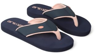 Animal Marti Womens Flip-Flops - Lightweight Slip-on Sandals with Comfortable EVA Sole - Spring Summer Casual, Beach, Pool, Swimming & Walking Navy Adult Shoe Size 7