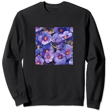 Bergenia Flower Watercolor Pattern Graphic Sweatshirt