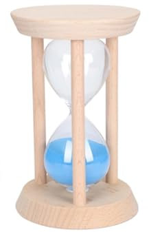 Runiash Sablier de 10 minutes en bois pour jeux, maison, bureau, décoration (bleu)