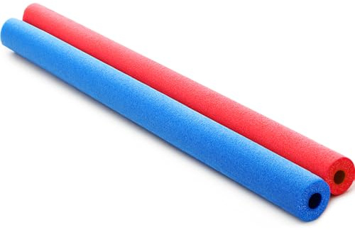 Hollowfly 2 Pcs Foam Pool Noodles for Pool 1.6x40,Blue and Red | Hollow Lightweight Design, For Swim Training Water Games, Craft Projects Padding Bumper, Fits Jumbo Standard Floats
