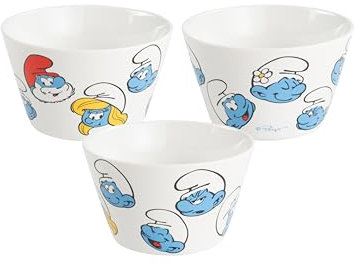 United Labels Die Schlümpfe Bol à céréales en porcelaine Blanc 500 ml