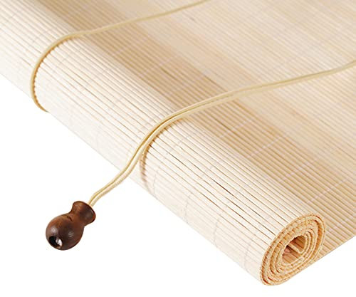 Bambus-Rollos, lichtfilternde Jalousien, für Innen- und Außenbereich, personalisierte römische Rollläden, für Fenster, Türen, Dekovorhänge, 99,1 x 140 cm