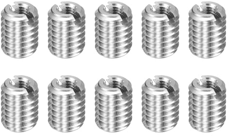 sourcing map 10pcs Thread Repair Inserts M6 x 1 Male to M3 x 0.5 Female Thread 8mm Long Stainless Steel Reducing Nuts Metric Self Tapping Sleeves Threaded Reducer Industrial Fasteners