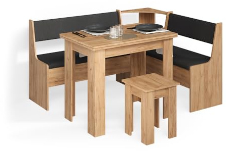 Livinity Eckbankgruppe Tiberio, Goldkraft Eiche, 150 x 120 cm mit Tisch