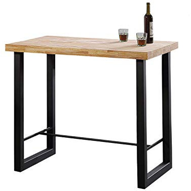 Adec Group duehome | Loft, Mesa Alta de Cocina, Mesa de Bar, Barra, Mesa Contract, Color Roble Salvaje y Negro Medidas: 120 cm (Ancho) x 70 cm (Fondo) x 100 cm (Alto)