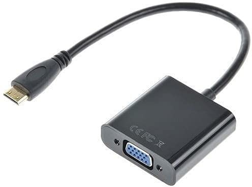 Mini HDMI till VGA Image Converter Adapter, Mini HDMI till VGA-adapter, mini HDMI-telefon bildöverföring till TV med VGA