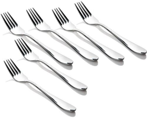 Shoes Lane® Cake Forks Set Cutlery Stainless Steel Silver 6 pcs Dining Safe Stainless Steel Pastry Forks Set, Fruit Forks, Mini Cake Forks, Wedding, Party, Cafe, Restaurant, Dishwasher Safe.