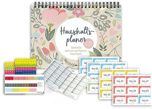 Der smarte Haushaltsmanager A5 | weekview Haushaltsplaner 2025 | PLUS | undatiert | mit Wochenaufkleber, Griffregister, 366 Stickern & Tafelkalender – für Haushalt, Menüplanung & Budget