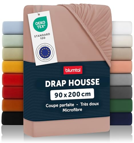Blumtal® Spannbettlaken 90x200cm - Microfaser - Oekotext-Zertifiziert - Rosa