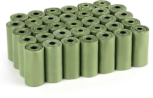 Sacchetti per escrementi di cani,510 pezzi di sacchetti per la cacca del cane, sacchetti per la spazzatura del cane biodegradabili al 100%, a prova di perdite, spessi e resistenti, di grande capacità