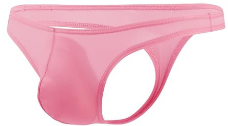 Maiclaice Herren Eisseide String-Tanga Low Waist T-Rücken Flexibilität Breathable Bikini Gsting Slip Unterwäsche Rot Mittel