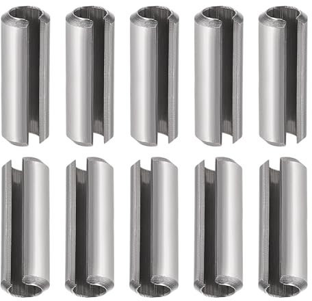 DTGN M8 x 40mm(DxL) Asolato Molla Perno - 10pz - Buono per Casa Macchina Fissaggio - 304 Inossidabile Acciaio Molla Perno Tensione Rullo Perno - Argento