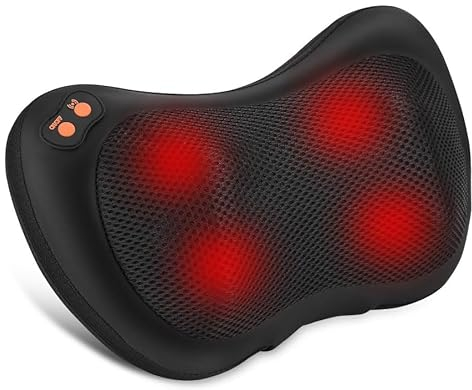 Birshe Shiatsu Massagegerät, Massagekissen für Nacken Schulter Rücken, Rückenmassagegerät, Zervikal-Massage-Kissen mit Wärmefunktion für Büro Zuhause Auto Geschenke für Frauen Männer