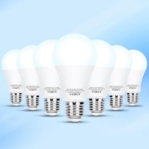 Great Jacob Lampadine LED A60 E27 10W=104W,Luce Fredda 6500K,1600 lumen,A60 LED Lampadina Non dimmerabile,Pacco da 7