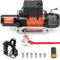 VEVOR 12v Seilwinde, 10000lbs/4536kg, Motorwinde mit Φ0,9x1981,2cm Synthetikseil, Alu-Seilführung, kabellose & kabelgebundene Fernbedienung, IP55, zum Schleppen von Geländewagen, Anhängern & Booten