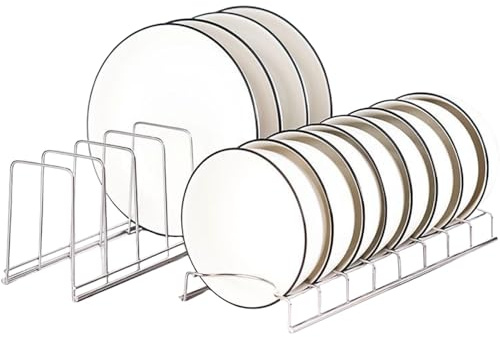 ETUCYNG | 2 Soportes para Platos, de Acero Inoxidable, Organizador de Platos y Cuencos, Soporte para el mostrador de la Cocina