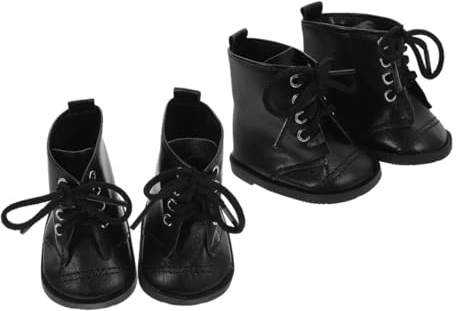 GARVALON 2 Paare Mädchen Puppenschuhe Stiefel Aus Pu Leder Puppen-Anziehstiefel Für Puppenhaus Mit Komfortablem Design Und Vielseitigem Puppenzubehör